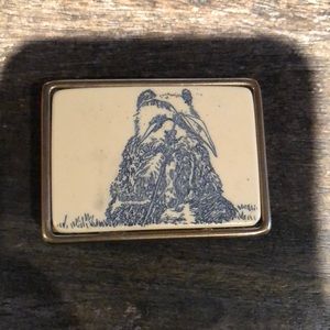 Etched Panda Belt Buckle
